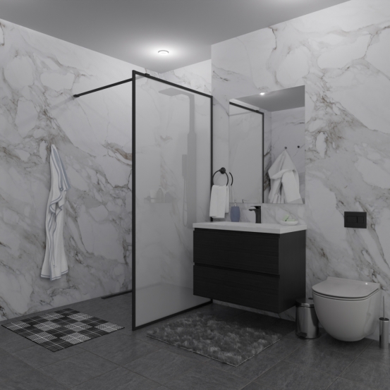 SHOWER GLASS GK-24-8мм черный матовый стекло матовое толщина 8_0