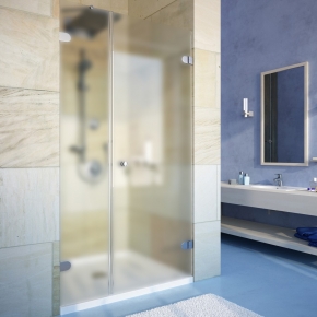 LUX DOOR GK-002B хром блестящий стекло матовое правое открывание двери