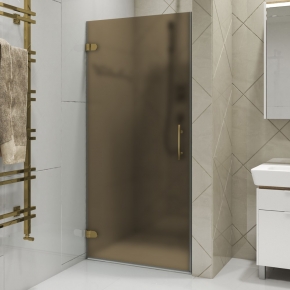 LUX DOOR GK-001-CH02 золотой гальванический стекло бронзовое матовое левое открывание двери