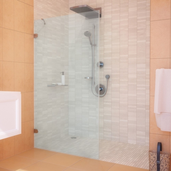 LUX DOOR GK-001N хром блестящий стекло выбеленное