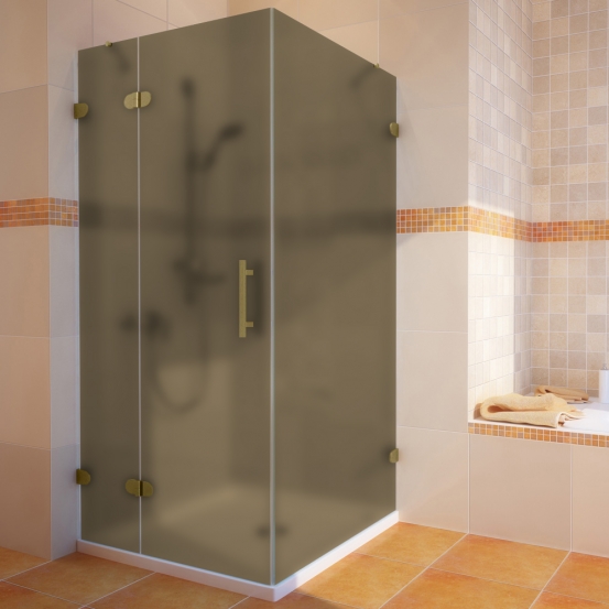 LUX SQUARE GK-003-CH02 золотой гальванический стекло бронзовое матовое левое открывание двери