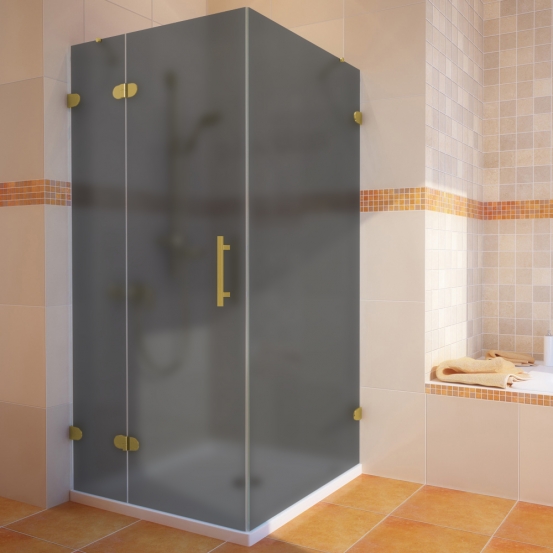 LUX SQUARE GK-003-CH02 золотой металлик стекло графитовое матовое левое открывание двери