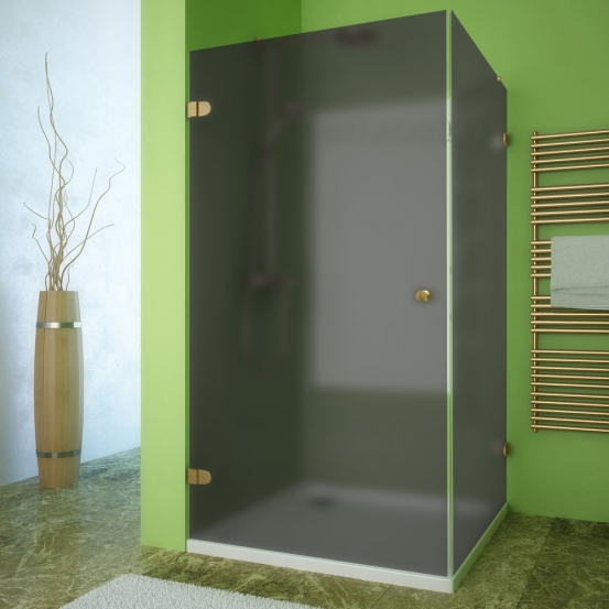 LUX SQUARE GK-001 золотой гальванический стекло графитовое матовое левое открывание двери