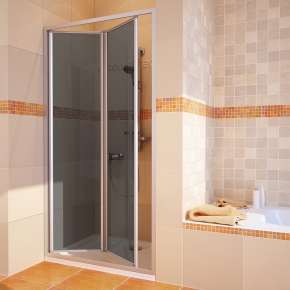 PRACTIC DOOR GK-404 хром матовый стекло графитовое