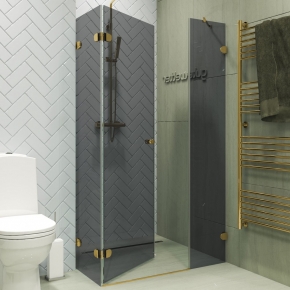 LUX SQUARE GK-003AiN-2522 золотой металлик стекло графитовое левое открывание двери