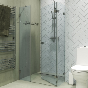 LUX SQUARE GK-003AiN-2522 хром блестящий стекло выбеленное правое открывание двери