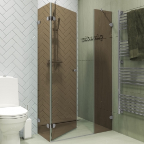 LUX SQUARE GK-003AiN-2522 хром матовый стекло бронзовое левое открывание двери