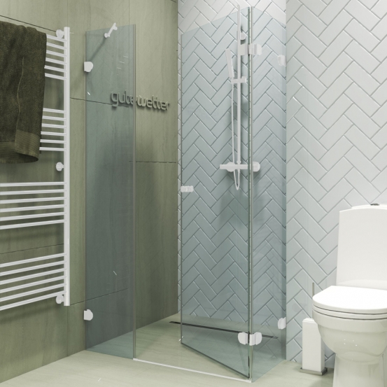 LUX SQUARE GK-003AiN-2522 белый матовый стекло выбеленное правое открывание двери