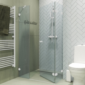 LUX SQUARE GK-003AiN-2522 белый матовый стекло выбеленное правое открывание двери