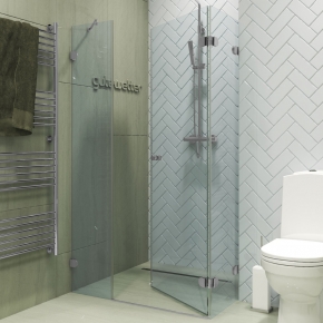 LUX SQUARE GK-003AiN-2522 хром матовый стекло выбеленное правое открывание двери