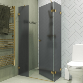 LUX SQUARE GK-003AiN-2522 золотой металлик стекло графитовое матовое правое открывание двери