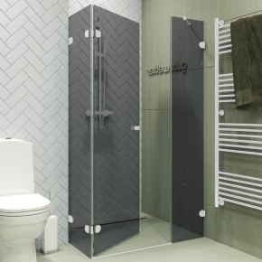 LUX SQUARE GK-003AiN-2522 белый матовый стекло графитовое левое открывание двери